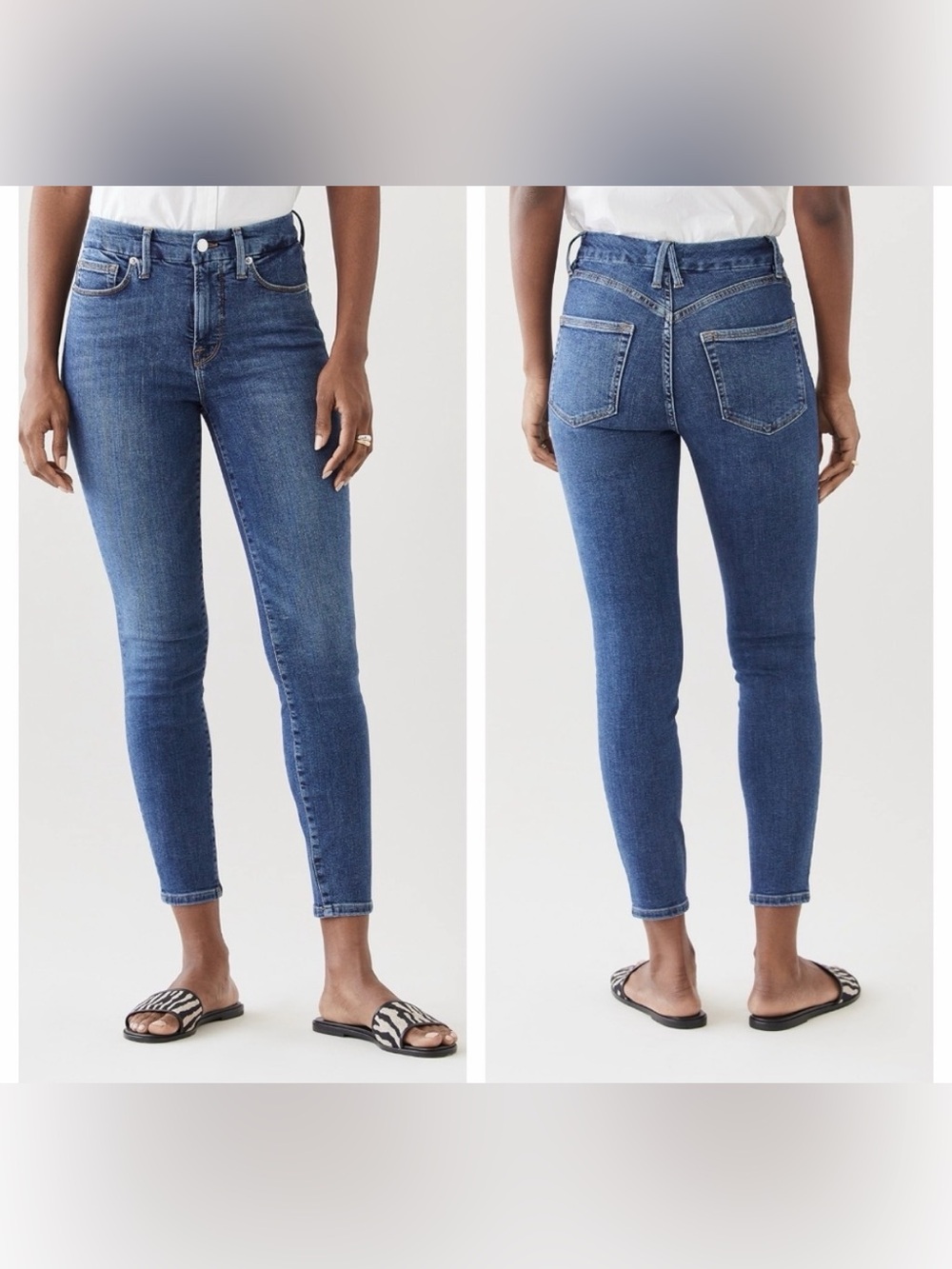 Good American Good Legs Crop- Blue 615 - Picture 1 of 6